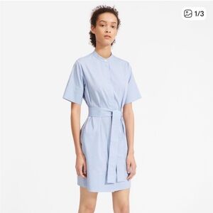 Everlane Light Blue Belted Mini Dress